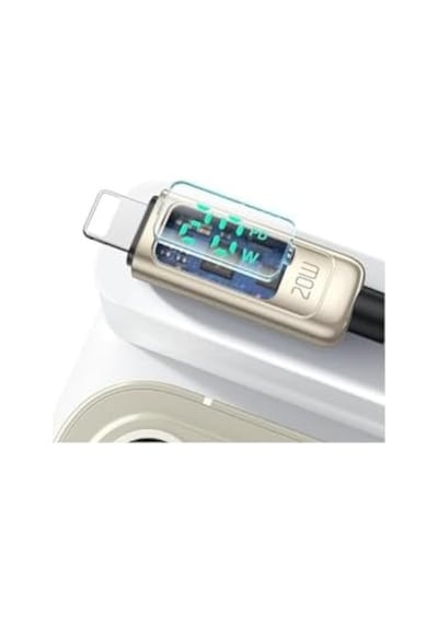 Ca-8811 20w Dijital Göstergeli Type-c To Lightining Pd-data Şarj Kablosu-gümüş