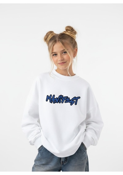Seabubbles Manifest Zoktay Kız Çocuk Sweatshirt BEYAZ