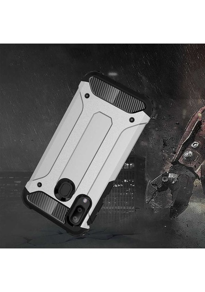 Noktaks - Samsung Galaxy Uyumlu A40 - Kılıf Çift Katman Zırh Tank Crash Military Kapak - Rose Gold