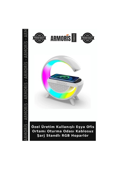 Özel Üretim Kullanışlı Eşya Ofis Ortamı Oturma Odası Kablosuz Şarj Standlı Rgb Hoparlör