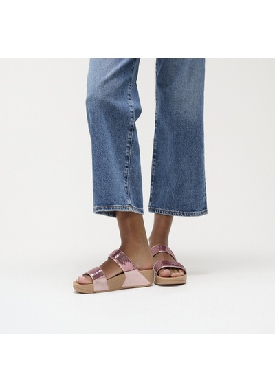 B50 Metallic Soft Blush Espadril / Keten Kadın Jf2 Fitflop Lulu Sequın Slıdes B50 Metallic Soft Blush Pembe