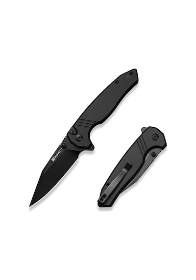 Sencut Selkyris Black Aluminum Handle Black D2 Blade Kamp Çakı Siyah