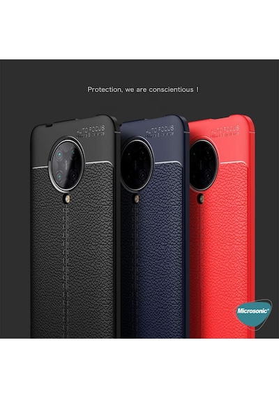 Microsonic Xiaomi Redmi K30 Pro Kılıf Deri Dokulu Silikon