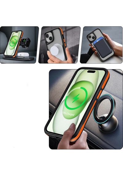 Apple İphone 13 / 14 Uyumlu Kılıf Magsafe Şarj Özellikli Renkli Kenar Airbag Hatreds Lamer Kapak