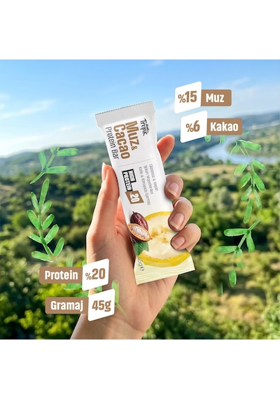Muz Ve Kakao Aromalı Protein Bar 45 G Protein İçeren Atıştırmalık Ve Sporcu Barı 4 Adet