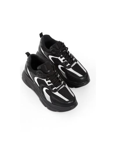 Meyoushoes Spor Yüksek Taban Yürüyüşayakkabısı Beyaz - Siyah - Gri 36