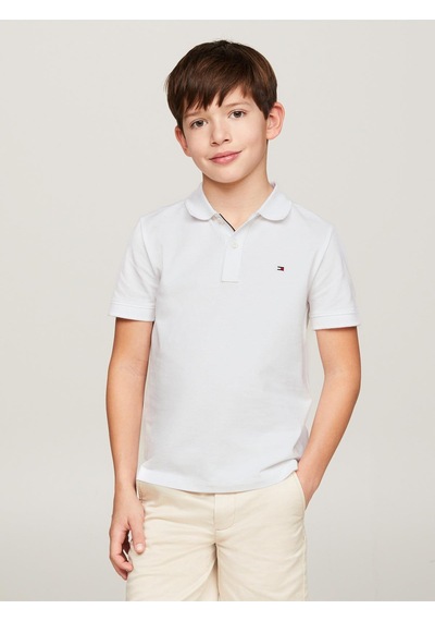 Tommy Hilfiger Erkek Çocuk Flag Beyaz Polo Yaka T-shirt-13114