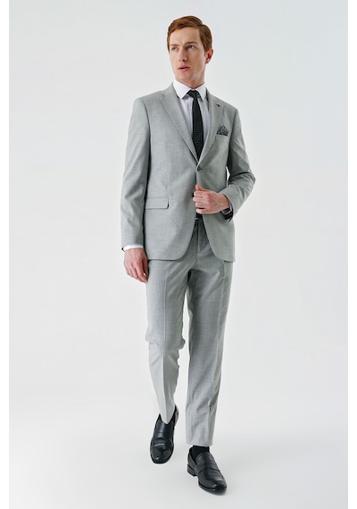 İmza Mono Yaka Çift Yırtmaç 6 Drop Comfort Fit Rahat Kesim Klasik Takım Elbise 1001240102 - Gri İmza Mono Yaka Çift Yırtmaç 6 Drop Comfort Fit Rahat Kesim Klasik Takım Elbise 1001240102 - Gri