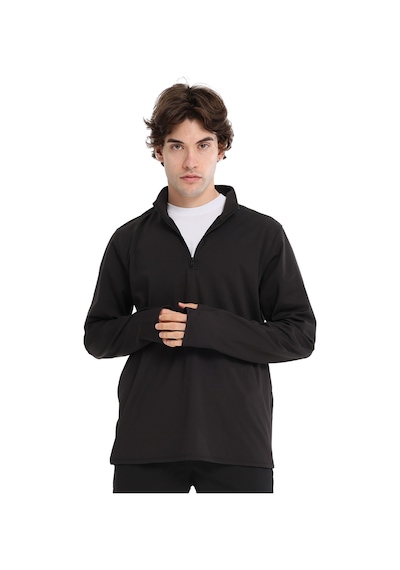 Sportive Boone Half-zip Erkek Siyah Koşu T-shirt 25ke1015-syh 1776471 SIYAH