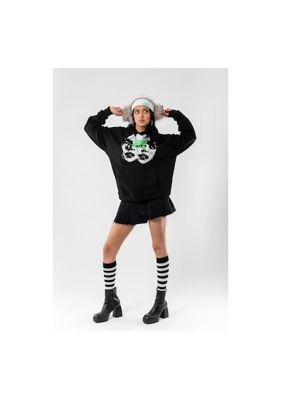 Startmore Woman Shadows Baskılı Siyah Oversize Unisex Siyah