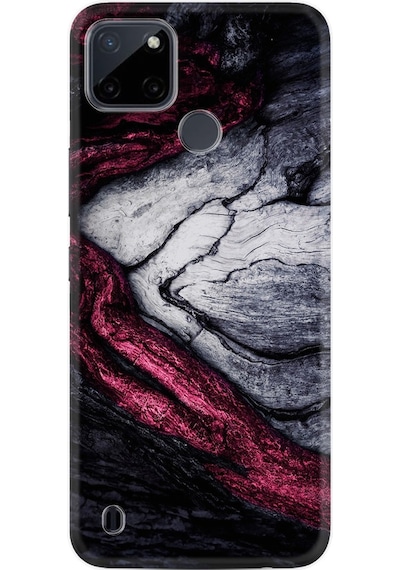 Realme C25Y Kılıf Silikon Desen Purple Gray Marble 1617