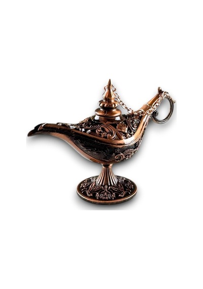 Aladdin Sihirli Lamba Tütsülük Buhardanlık Dekoratif Biblo 11 CM - Bakır