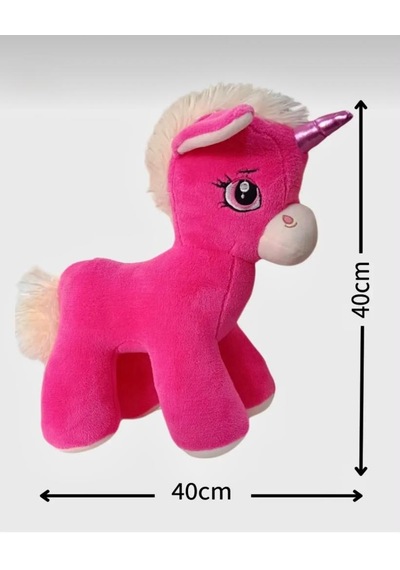 Boynuzlu Fuşya At Pony Unicorn 40 Cm Sevimli Konforlu: Peluş Uyku Yastığı Ve Sarılma Arkadaşı Dekoratif Oyuncak