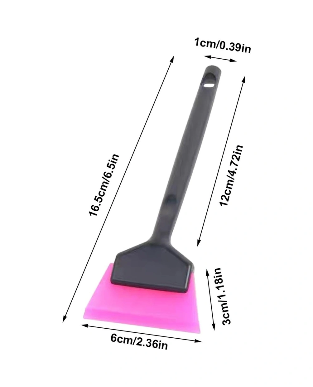 Mini Saplı Silikon Çekçek Ragle Cam Filmi Çekme Uygulama Aparatı 6x16cm Siyah Pembe