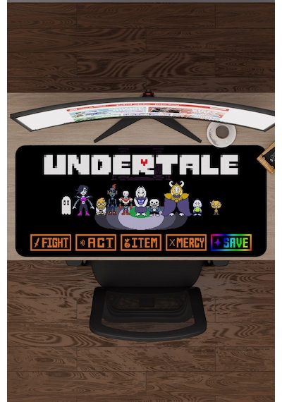 Undertale Kaymaz Dikişli Kauçuk Oyuncu Mousepad V1 - 90x40 Xxl Gaming Mouse Pad Fare Altlığı