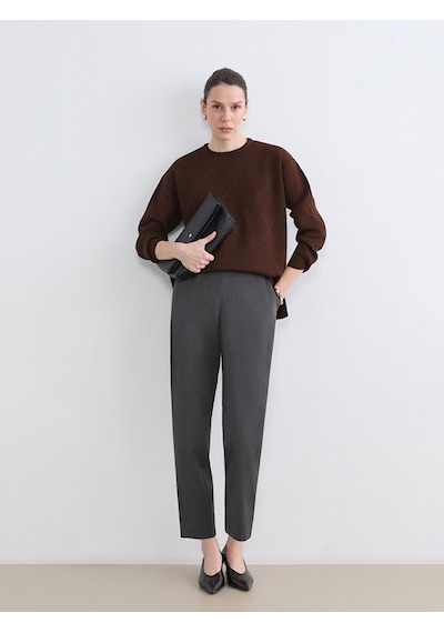 Lcw Grace Gri Beli Lastikli Kadın Pantolon