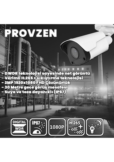 Provzen Unv 9 Kameralı Ip Full Hd Güvenlik Kamerası Seti