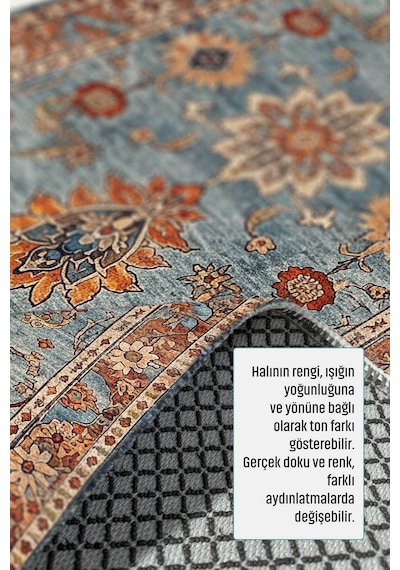 Dekoratif Halı Kaymaz Taban Leke Tutmaz Yıkanabilir Kilim Özel Ölçü Salon Halısı 3030