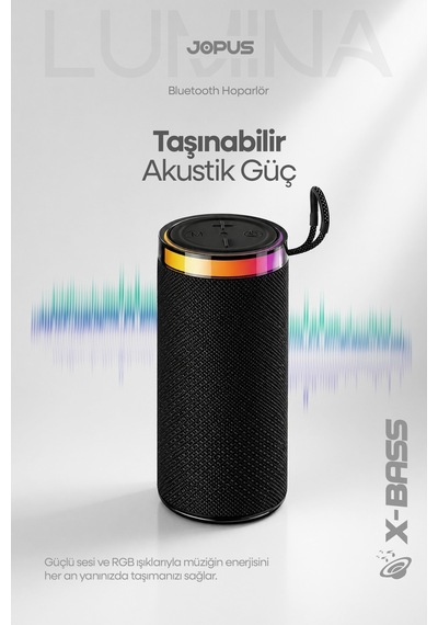 Yüksek Sesli Işıklı Taşınabilir TWS Bluetooth Hoparlör Şarjlı Kablosuz Speaker USB SD Destekli