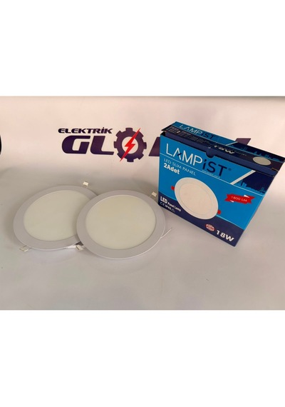 Lampist 18w Sıva Altı Slim Panel Led Beyaz Kasa 6500k Beyaz Işık Yuvarlak Spot Tavan Lambası 2 Adet Trafolu Tam Set Beyaz -6500k