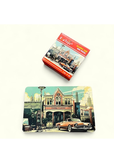 Esatoys Ahşap Classic Car Mini Puzzle 4 Yaş 54 Parça