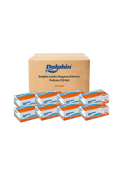 Dolphin Pudrasız Beyaz Lateks Muayene Eldiveni 20 x 100'lü