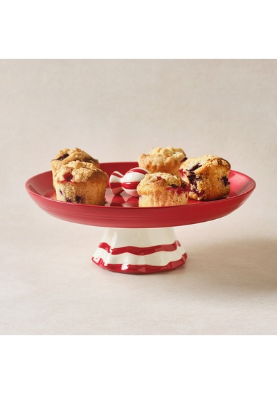 Karaca New Year Yılbaşı Candy Twist Kek Standı 25,4 Cm Kırmızı