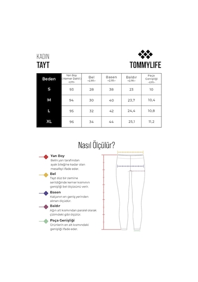 Tommylife Gül Kurusu Yüksek Bel Toparlayıcı Slim Fit Dar Paça Kadın Tayt - 94011 Gülkurusu