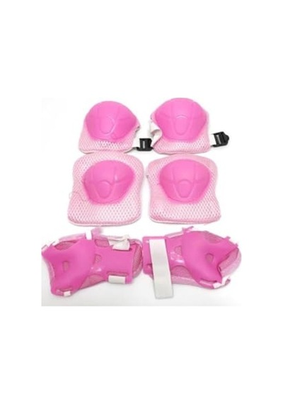 Kız Çocukları İçin Koruyucu Set, Dizlik Ve Dirseklik İle Pembe Renk