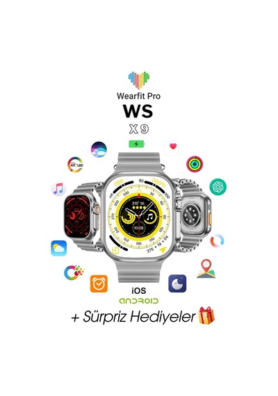 Wearfitpro Wearfit Ws X9 7 Kordonlu Akıllı Kol Saati 49mm Tft Ekran Gri