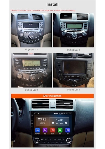 Honda Accord 2004+ Multimedya Navigasyon Usb Kamera Carplayer 4 Ram