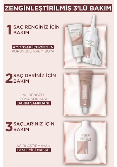 L'Oréal Paris L'Oréal Paris Excellence Creme Nude Renkler Saç Boyası – 6U Nude Koyu Kumral Diğer