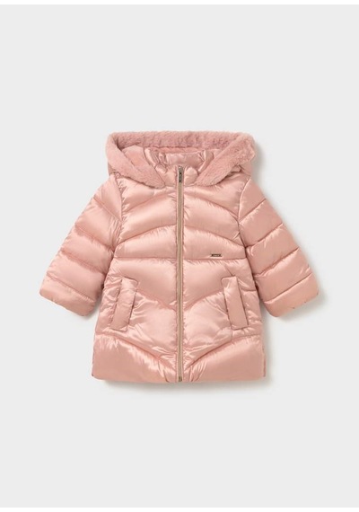 Mayoral Kışlık Kız Bebek Kapşonlu İçi Polarlı Mont Pembe 18 Ay-3 Yaş-2902