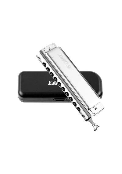 East Top T10-40 Harmonica Bakır Gövde / Kromatik Pompalı / 10 Delikli / Gümüş Renk Mızıka