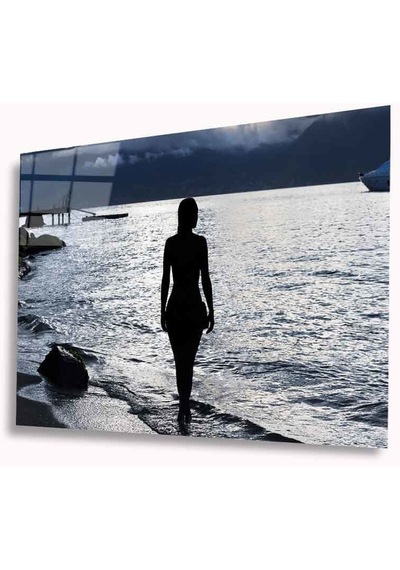 Deniz Ve Kadın Cam Tablo 4mm Dayanıklı Temperli Cam