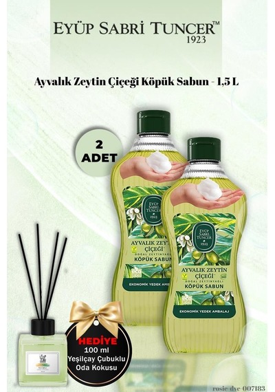 Eyüp Sabri Tuncer X 2 Ayvalık Zeytin Çiçeği Köpük Sabun 1,5 L Yeşilçay Koku Hediye