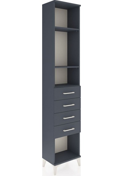 Arges Dolap 3 Raflı 4 Çekmeceli 44x30x221 Antrasit-antrasit Antrasit