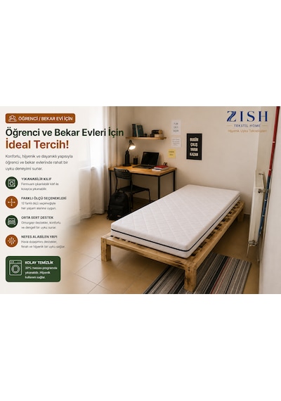 Eco Comfort 12 Cm Yıkanabilir Kılıflı Sünger Yatak Yer, Misafir, Kamp Ve Karavan Yatağı, Şilte 8 Cm 24 Dns Orta Sert + 2 Cm 24 Dns Hyper Soft Tamzara Kumaş, Koruyucu Süprem Eco Comfort 12 Cm Yıkanabilir Kılıflı Sünger Yatak Yer, Misafir, Kamp Ve Karavan Yatağı, Şilte 8 Cm 24 Dns Orta Sert + 2 Cm 24 Dns Hyper Soft Tamzara Kumaş, Koruyucu Süprem