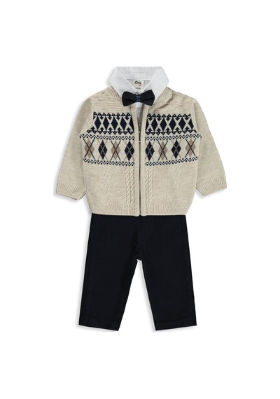 Civil Baby Desenli 6-18 Ay Takım - Bej