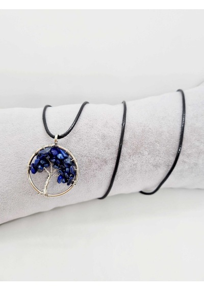 Sertifikalı Lapis Lazuli Taşı Hayat Ağacı Kolye Orijinal Doğal Taş Çok REnkli
