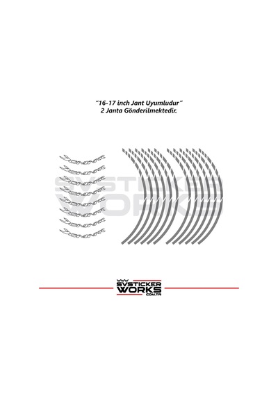 Bajaj Dominar Jant Sticker Dış Ve İç Set Sticker Jant Şeridi Gri