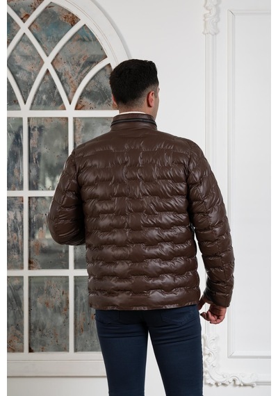 Regular Fit Dik Yaka Astarlı Kapitone Erkek Mont 001