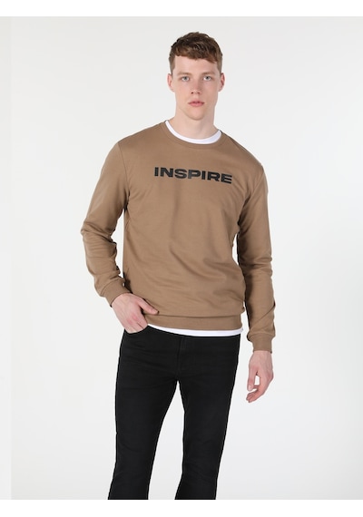 Colin's Colins Regular Fit Baskılı Bej Erkek Sweatshirt 001