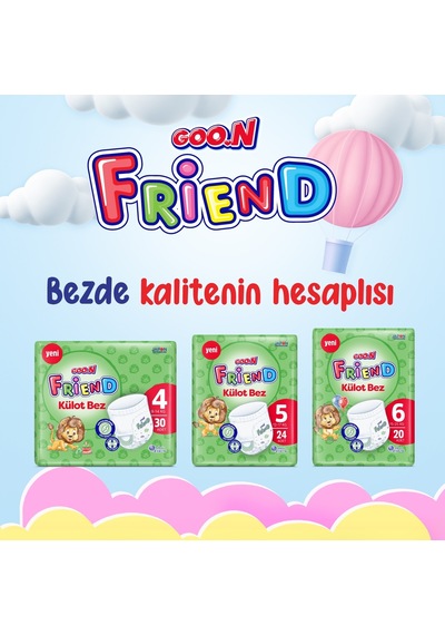 Goon Friend Külot Bebek Bezi 5 Numara 12-17kg Junior 72 Adet 3'lü