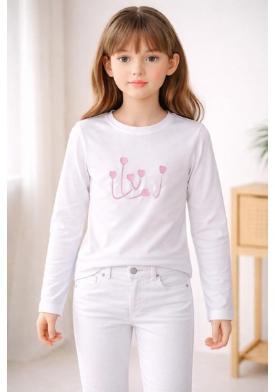 Yale Kids 8-12 Yaş Kız Çoçuk Uzun Kollu Tişört Beyaz Yale Kids 8-12 Yaş Kız Çoçuk Uzun Kollu Tişört Beyaz