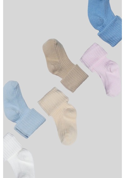 Defne Baby 6 Çift Newborn Anti-bakteriyal Yeni Doğan Ve Bebek Çorabı 0-6 Ay Karışık