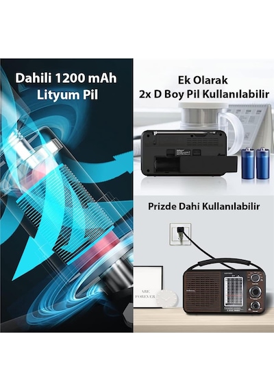Magicvoice Usr11 Portatif Analog Radyo Fm-usb-sd/mmc-aux 88-108 Fm Frekans Aralığı