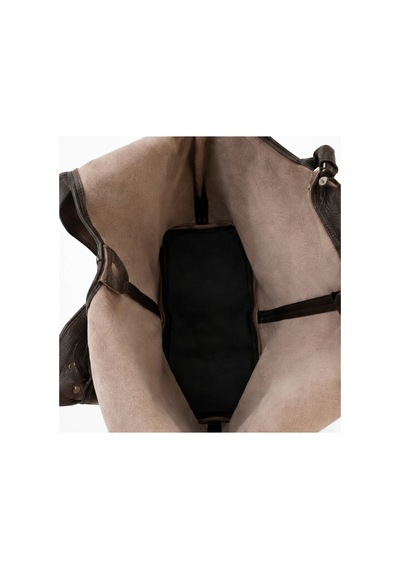 Levano Leather Hakiki Deri Kadın Omuz Çantası Geniş İç Hacimli Büyük Günlük Tote Çanta Kahverengi