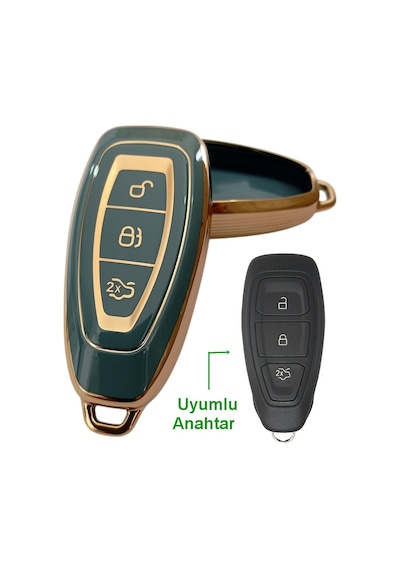Ford Focus Fiesta Mondeo Kuga C Max Uyumlu Kumanda Anahtar Kılıfı Oto Anahtarlık Turkuaz