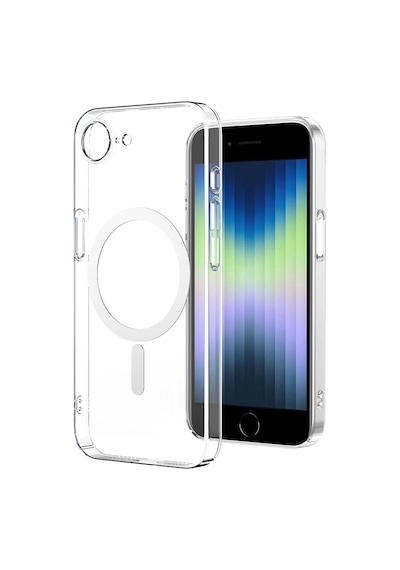 Apple Uyumlu iPhone 16e Kılıf Zore M-safe Şarj Özellikli Şeffaf Kamera Çerçeveli Porto Kapak